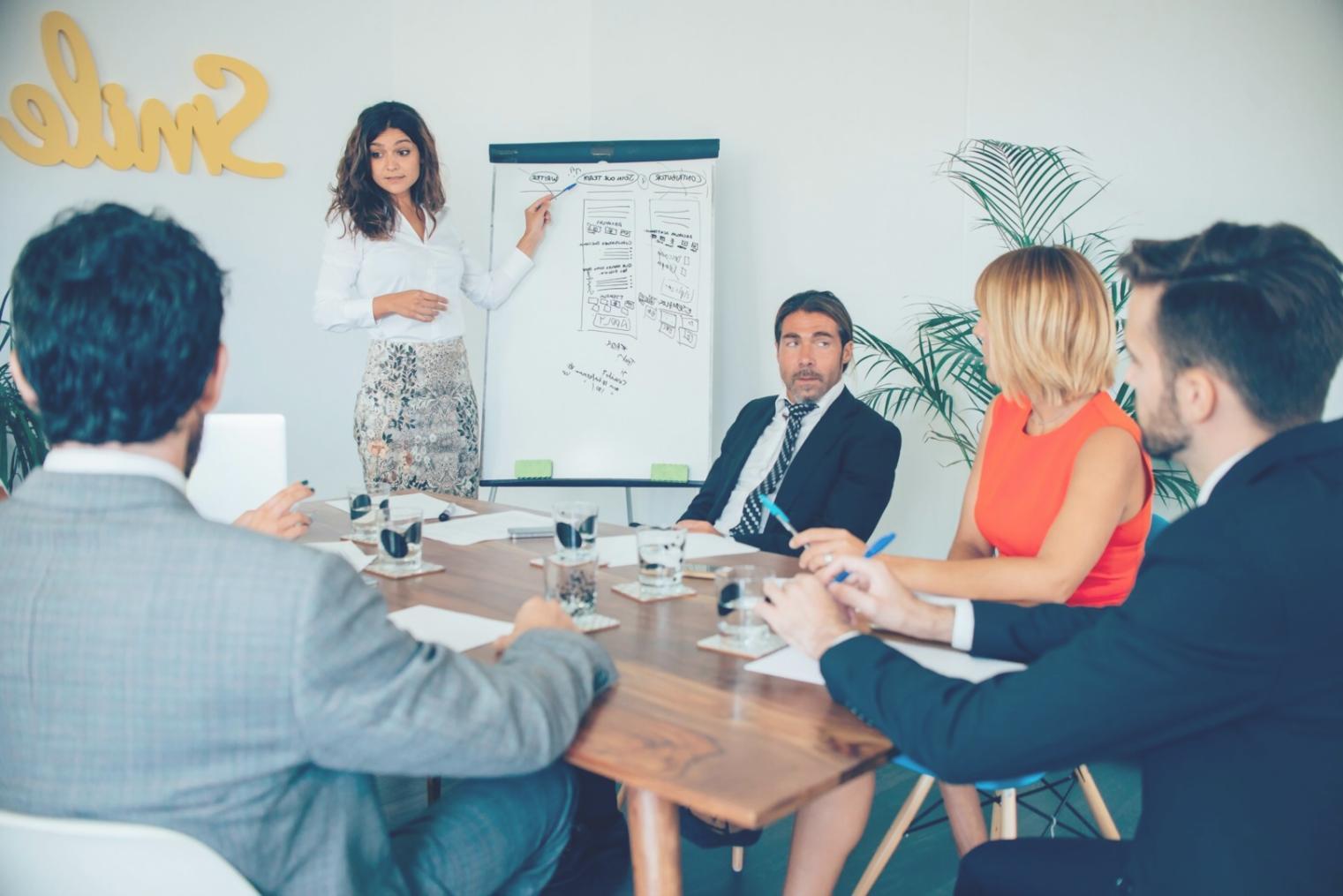 Professionelle Lernumgebung für technische Analyse mit Teilnehmern beim Studium von Charts und Handelsstrategien